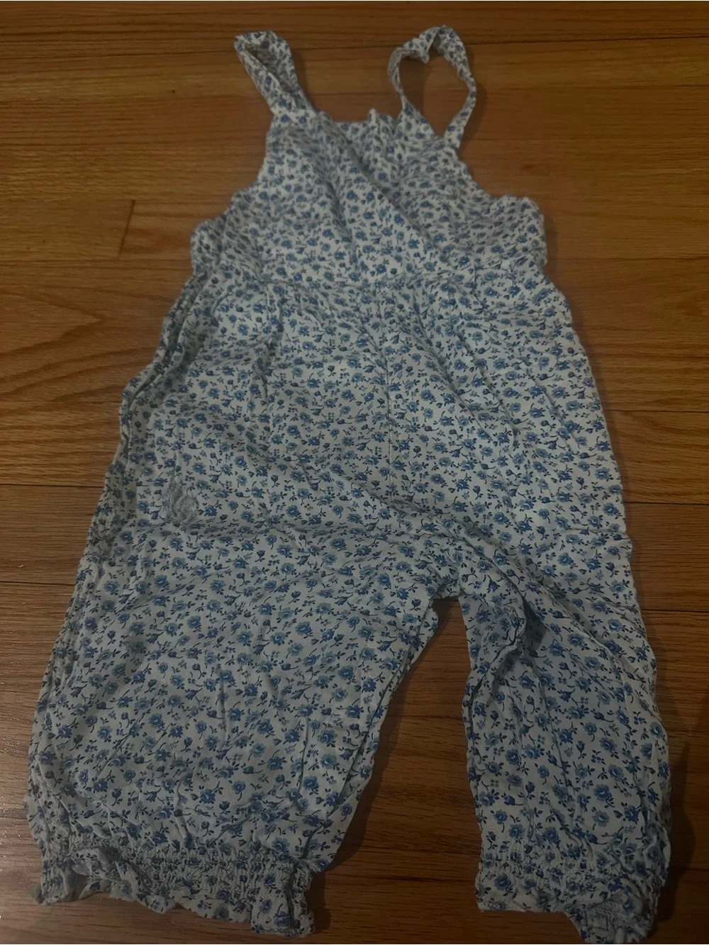 Blue Floral Girls' Overalls - Kids Bottoms